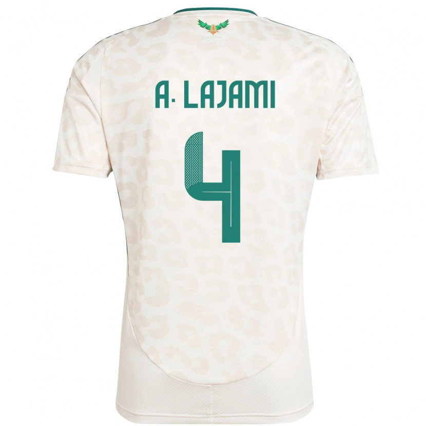 Danxen Barn Saudi-Arabien Ali Lajami #4 Vit Bortatröja Matchtröjor 24-26 Tröjor T-Tröja