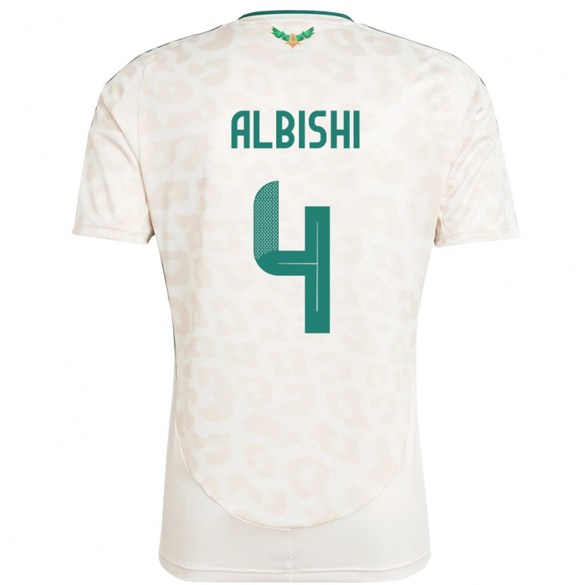 Danxen Barn Saudi-Arabien Abdullah Albishi #4 Vit Bortatröja Matchtröjor 24-26 Tröjor T-Tröja