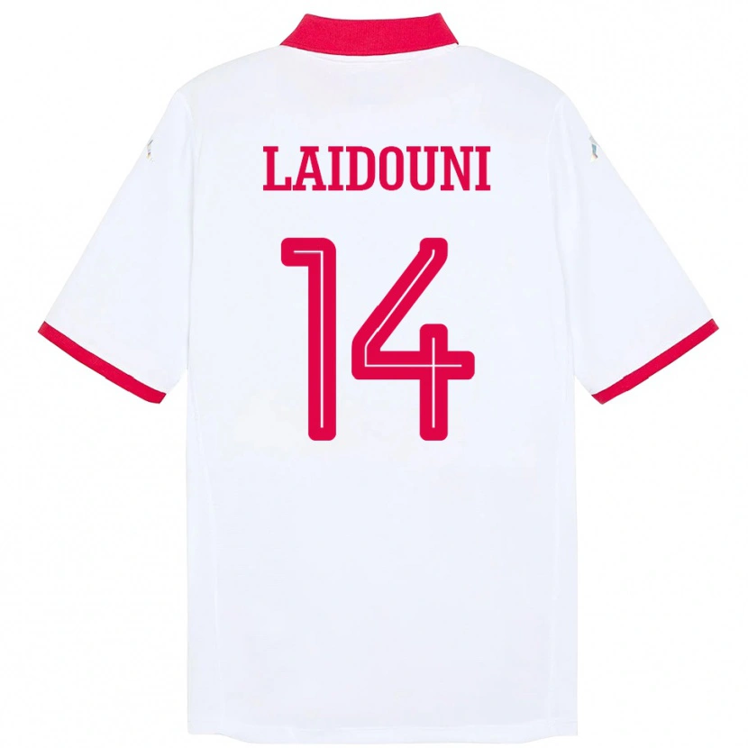 Danxen Barn Tunisien Aïssa Laïdouni #14 Vit Bortatröja Matchtröjor 24-26 Tröjor T-Tröja