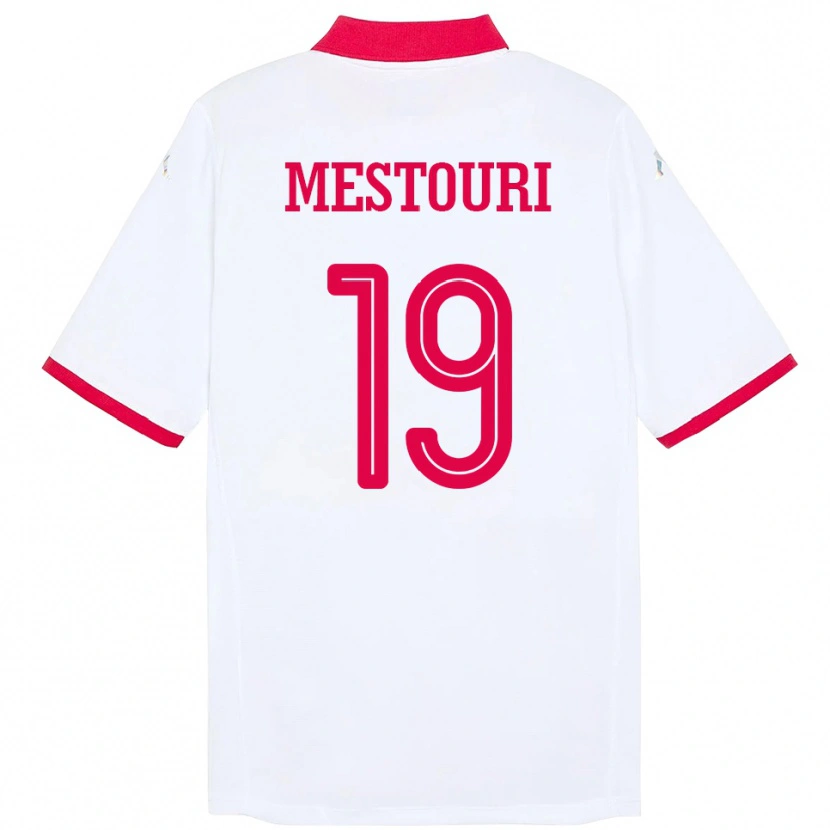 Danxen Barn Tunisien Hazem Mestouri #19 Vit Bortatröja Matchtröjor 24-26 Tröjor T-Tröja