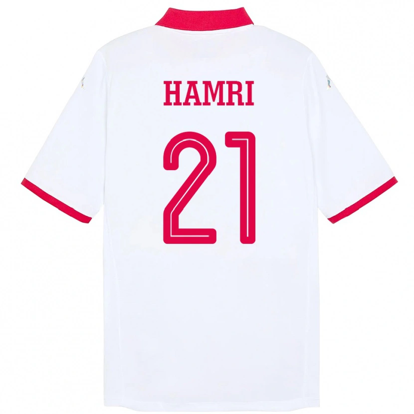 Danxen Barn Tunisien Rabii Hamri #21 Vit Bortatröja Matchtröjor 24-26 Tröjor T-Tröja