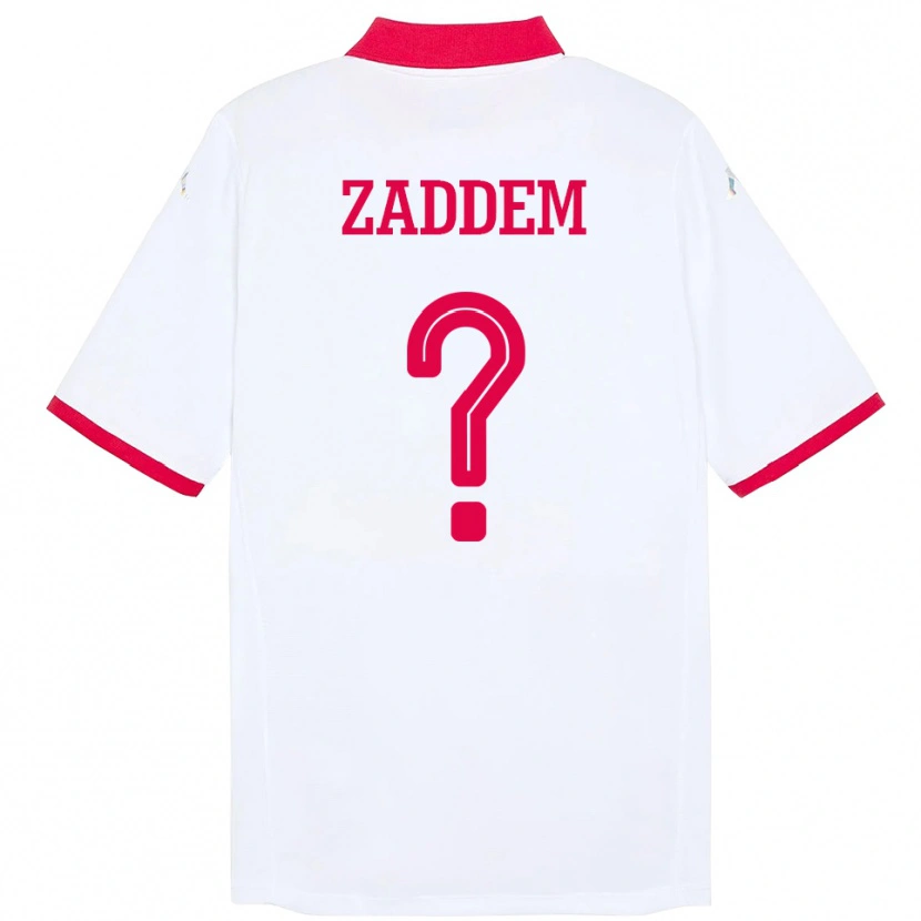 Danxen Barn Tunisien Mootez Zaddem #0 Vit Bortatröja Matchtröjor 24-26 Tröjor T-Tröja