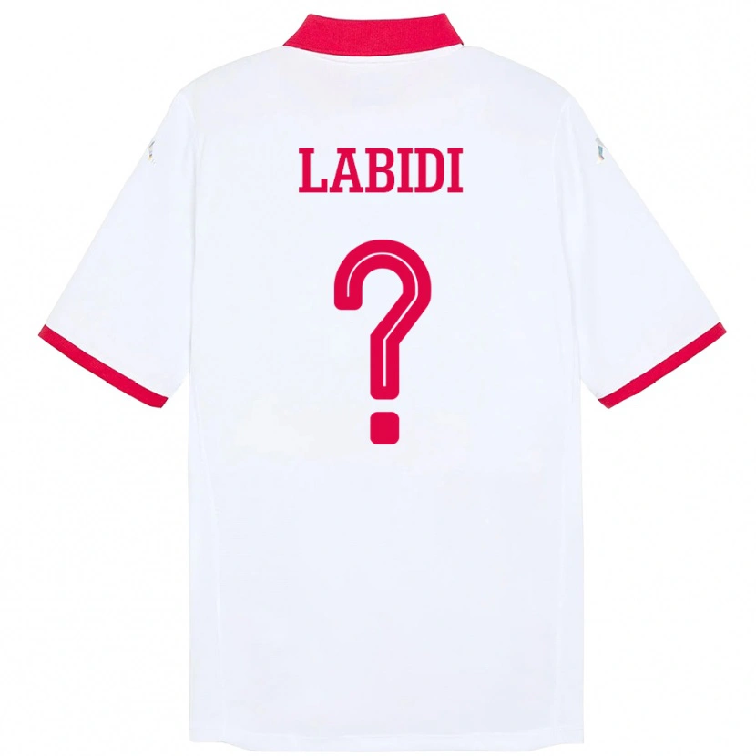 Danxen Barn Tunisien Hamdi Labidi #0 Vit Bortatröja Matchtröjor 24-26 Tröjor T-Tröja