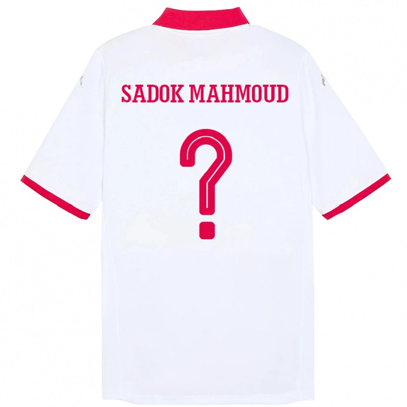 Danxen Barn Tunisien Mohamed Sadok Mahmoud #0 Vit Bortatröja Matchtröjor 24-26 Tröjor T-Tröja