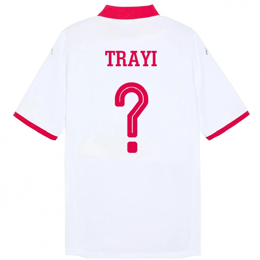 Danxen Barn Tunisien Louay Trayi #0 Vit Bortatröja Matchtröjor 24-26 Tröjor T-Tröja