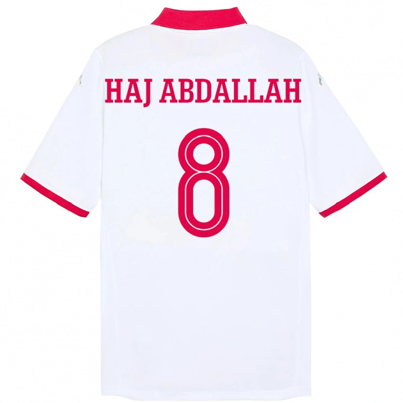 Danxen Barn Tunisien Saifedine Haj Abdallah #8 Vit Bortatröja Matchtröjor 24-26 Tröjor T-Tröja