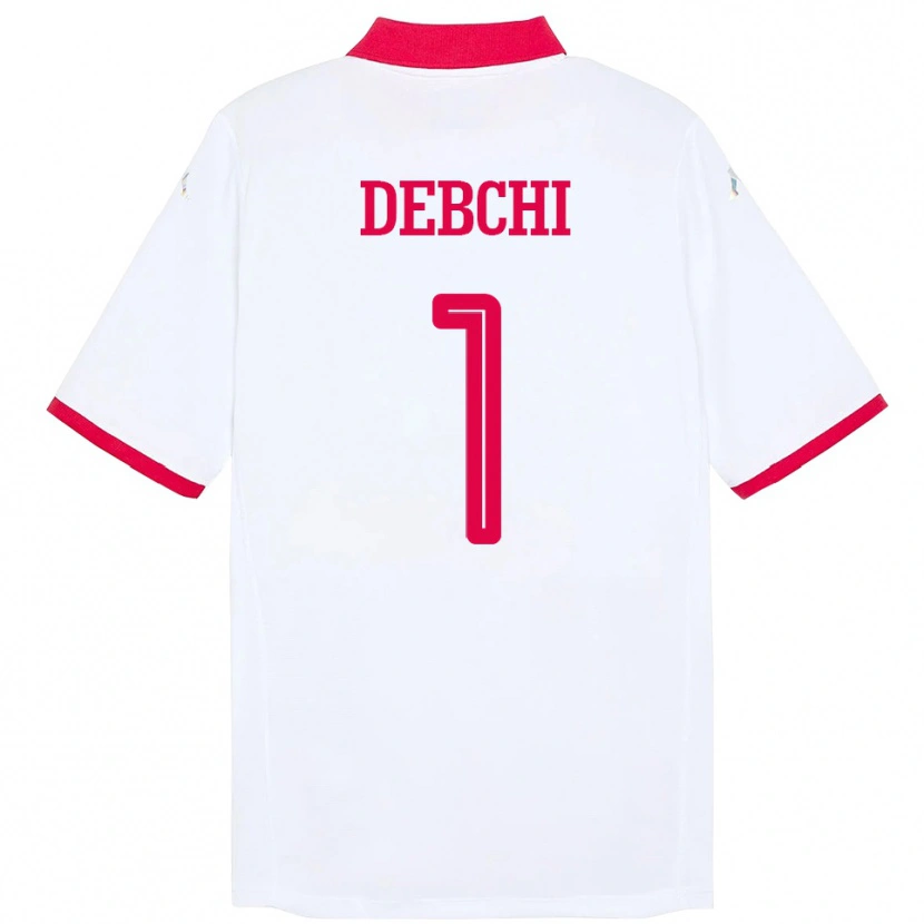 Danxen Barn Tunisien Mohamed Sedki Debchi #1 Vit Bortatröja Matchtröjor 24-26 Tröjor T-Tröja