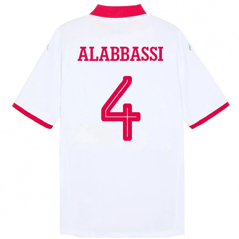 Danxen Barn Tunisien Chaima Alabbassi #4 Vit Bortatröja Matchtröjor 24-26 Tröjor T-Tröja