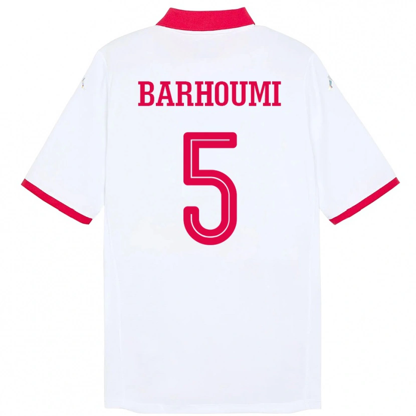 Danxen Barn Tunisien Jasmina Barhoumi #5 Vit Bortatröja Matchtröjor 24-26 Tröjor T-Tröja