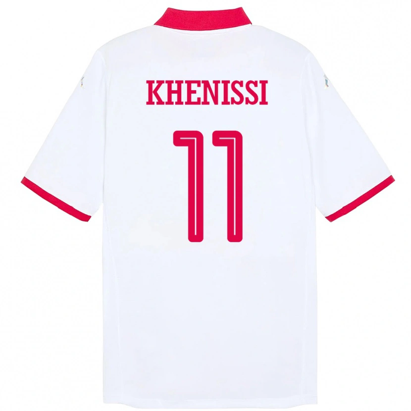 Danxen Barn Tunisien Taha Yassine Khenissi #11 Vit Bortatröja Matchtröjor 24-26 Tröjor T-Tröja
