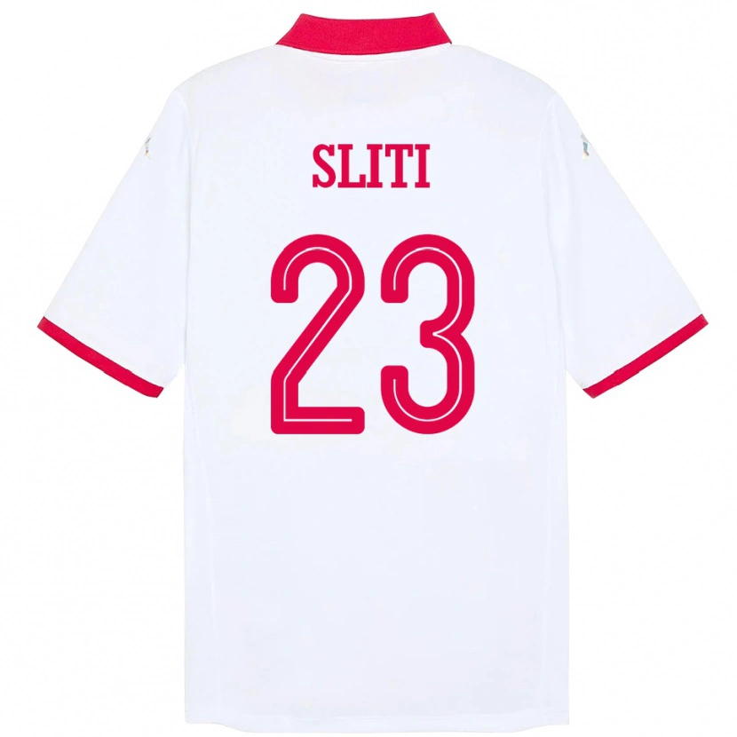 Danxen Barn Tunisien Naim Sliti #23 Vit Bortatröja Matchtröjor 24-26 Tröjor T-Tröja