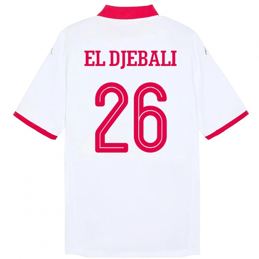 Danxen Barn Tunisien Chaim El Djebali #26 Vit Bortatröja Matchtröjor 24-26 Tröjor T-Tröja