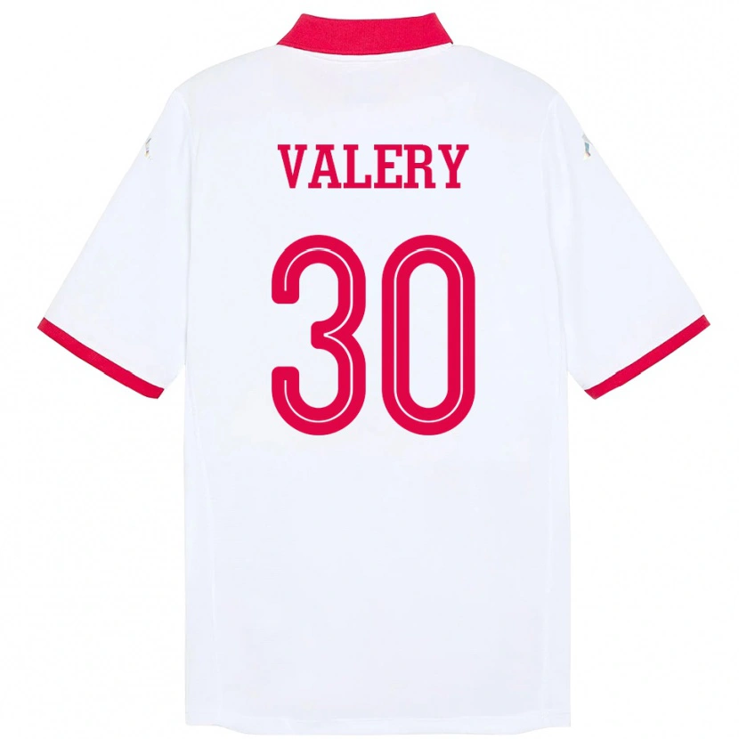 Danxen Barn Tunisien Yann Valery #30 Vit Bortatröja Matchtröjor 24-26 Tröjor T-Tröja