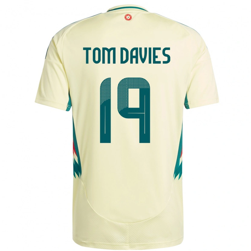 Danxen Barn Wales Tom Davies #19 Beige Gul Bortatröja Matchtröjor 24-26 Tröjor T-Tröja
