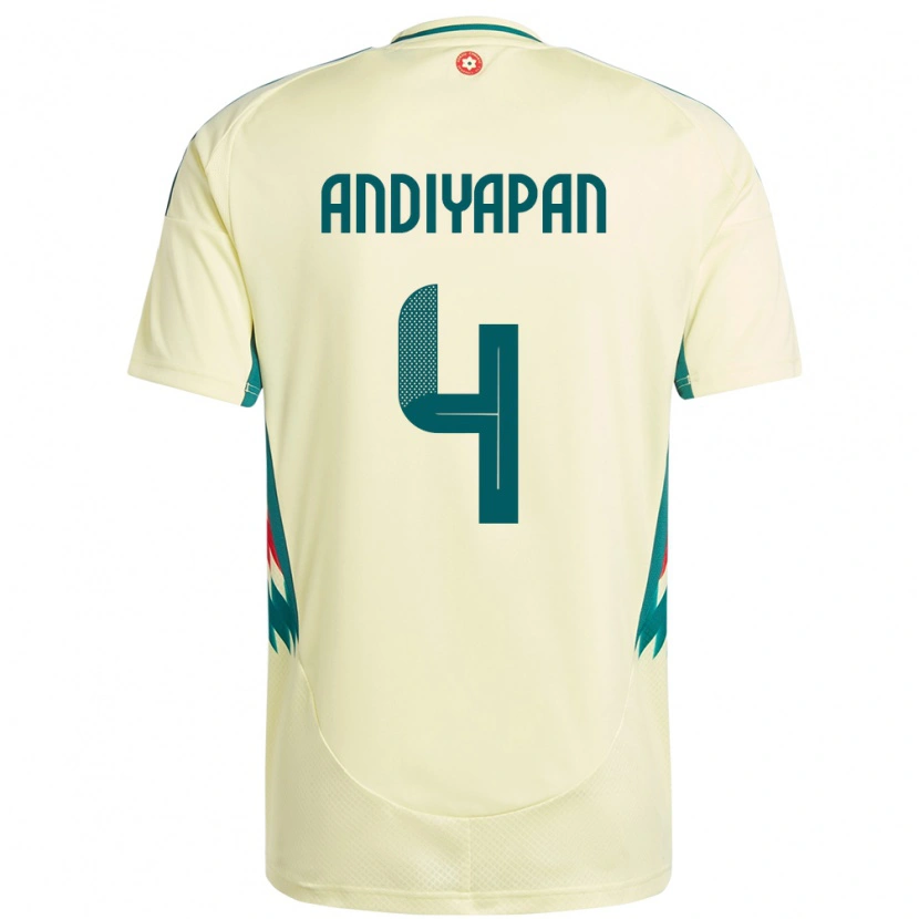 Danxen Barn Wales William Andiyapan #4 Beige Gul Bortatröja Matchtröjor 24-26 Tröjor T-Tröja