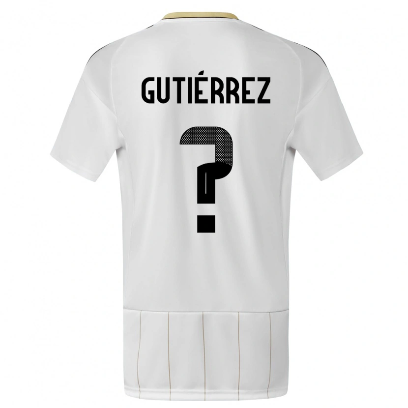 Danxen Barn Costa Rica Matías Gutiérrez #0 Vit Bortatröja Matchtröjor 24-26 Tröjor T-Tröja