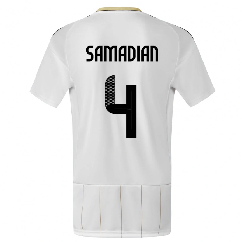 Danxen Barn Costa Rica Farbod Samadian #4 Vit Bortatröja Matchtröjor 24-26 Tröjor T-Tröja