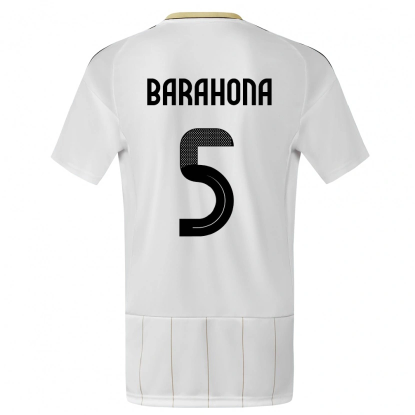Danxen Barn Costa Rica Alberth Barahona #5 Vit Bortatröja Matchtröjor 24-26 Tröjor T-Tröja