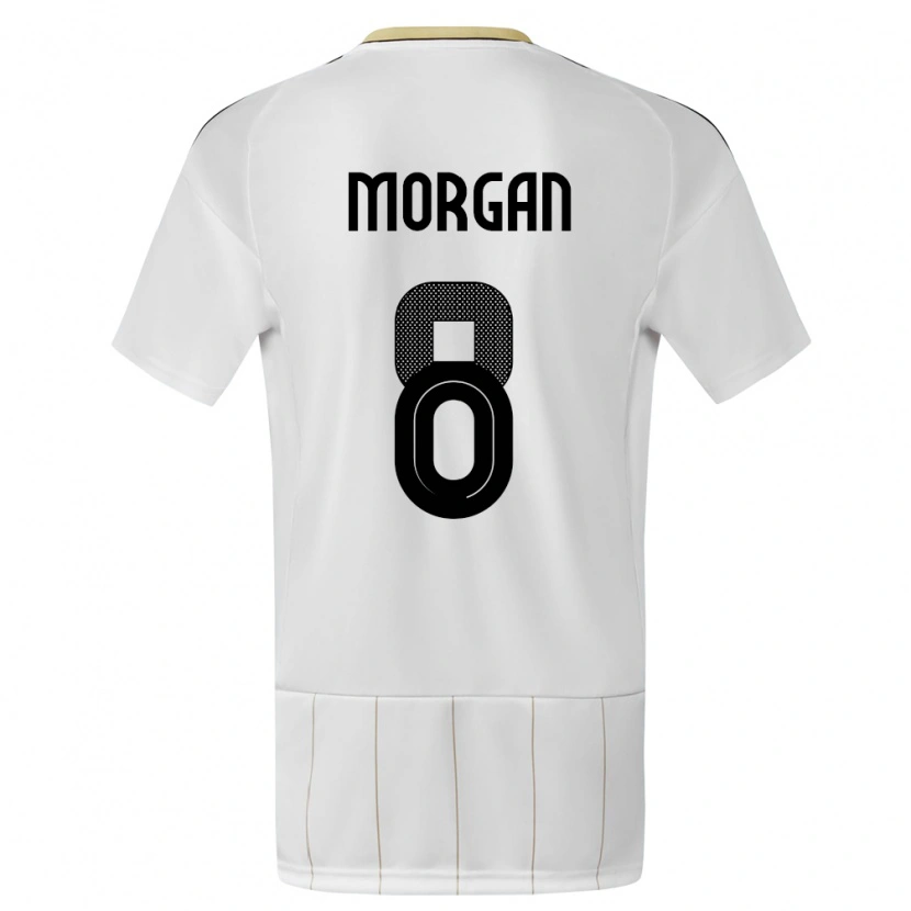 Danxen Barn Costa Rica Hakeem Morgan #8 Vit Bortatröja Matchtröjor 24-26 Tröjor T-Tröja