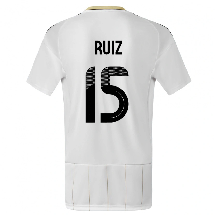 Danxen Barn Costa Rica John Ruiz #15 Vit Bortatröja Matchtröjor 24-26 Tröjor T-Tröja