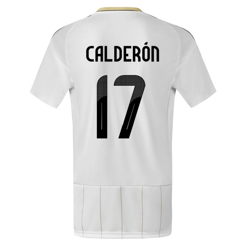 Danxen Barn Costa Rica Brayan Calderón #17 Vit Bortatröja Matchtröjor 24-26 Tröjor T-Tröja