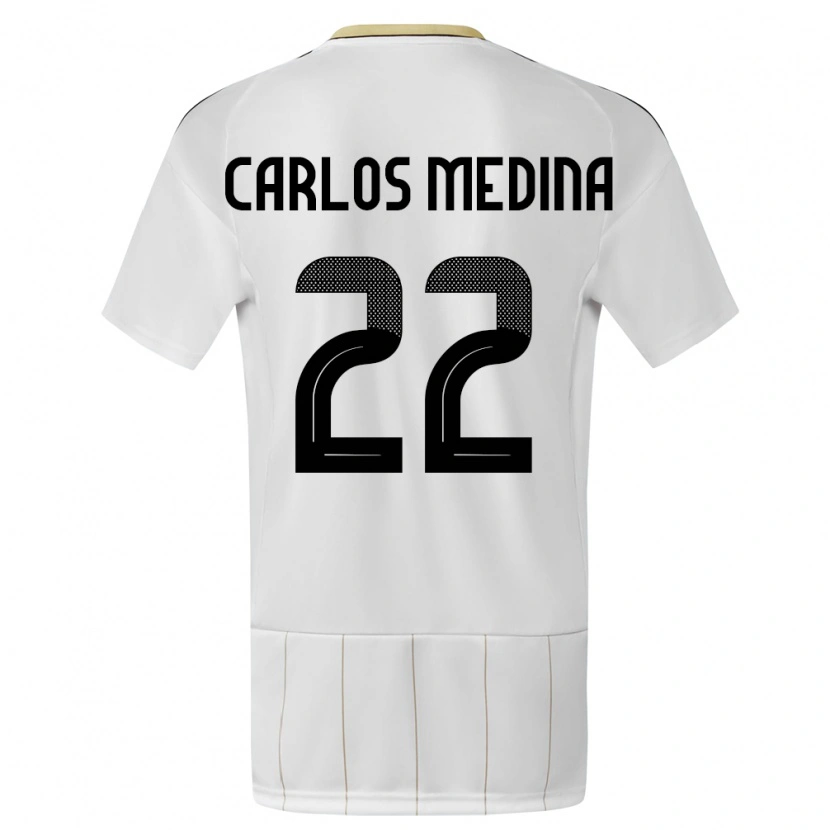 Danxen Barn Costa Rica Luis Carlos Medina #22 Vit Bortatröja Matchtröjor 24-26 Tröjor T-Tröja