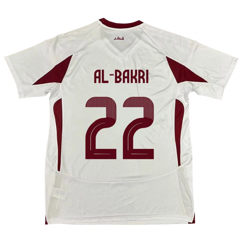 Danxen Barn Qatar Mohamed Al-Bakri #22 Vit Bortatröja Matchtröjor 24-26 Tröjor T-Tröja