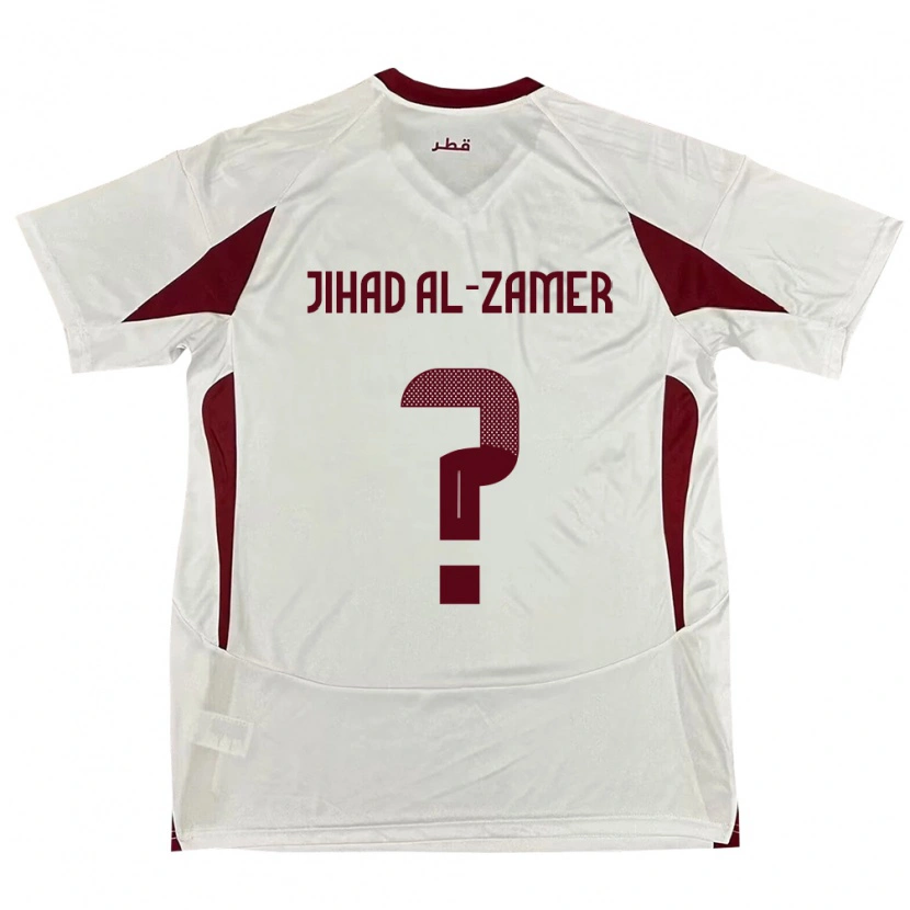 Danxen Barn Qatar Mohammed Jihad Al-Zamer #0 Vit Bortatröja Matchtröjor 24-26 Tröjor T-Tröja