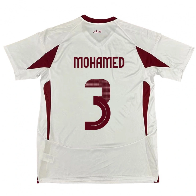 Danxen Barn Qatar Motaman Mohamed #3 Vit Bortatröja Matchtröjor 24-26 Tröjor T-Tröja