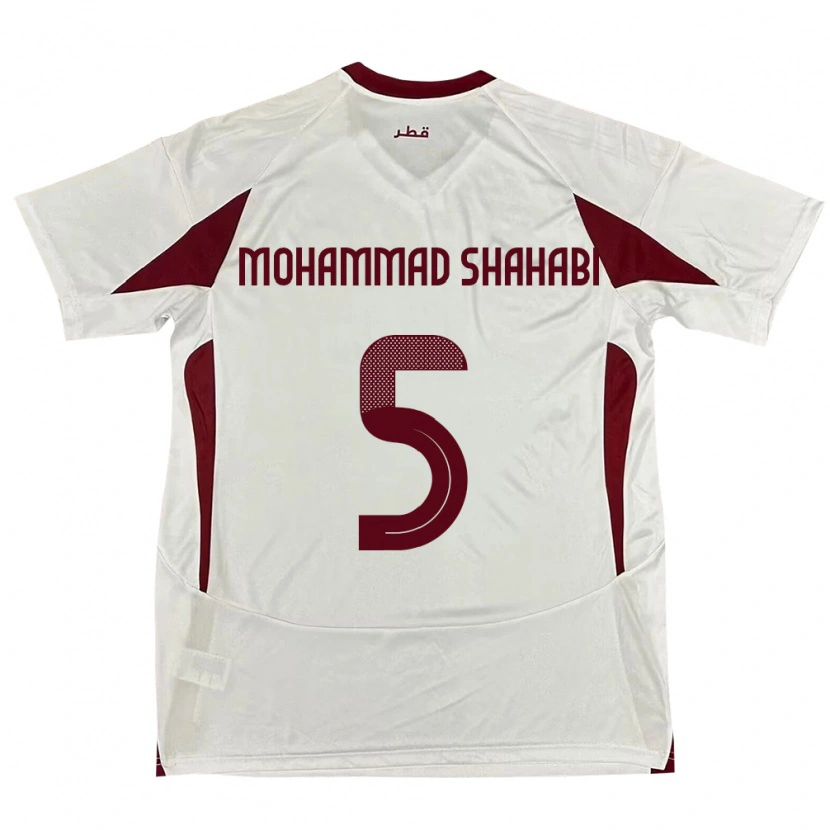 Danxen Barn Qatar Ali Mohammad Shahabi #5 Vit Bortatröja Matchtröjor 24-26 Tröjor T-Tröja