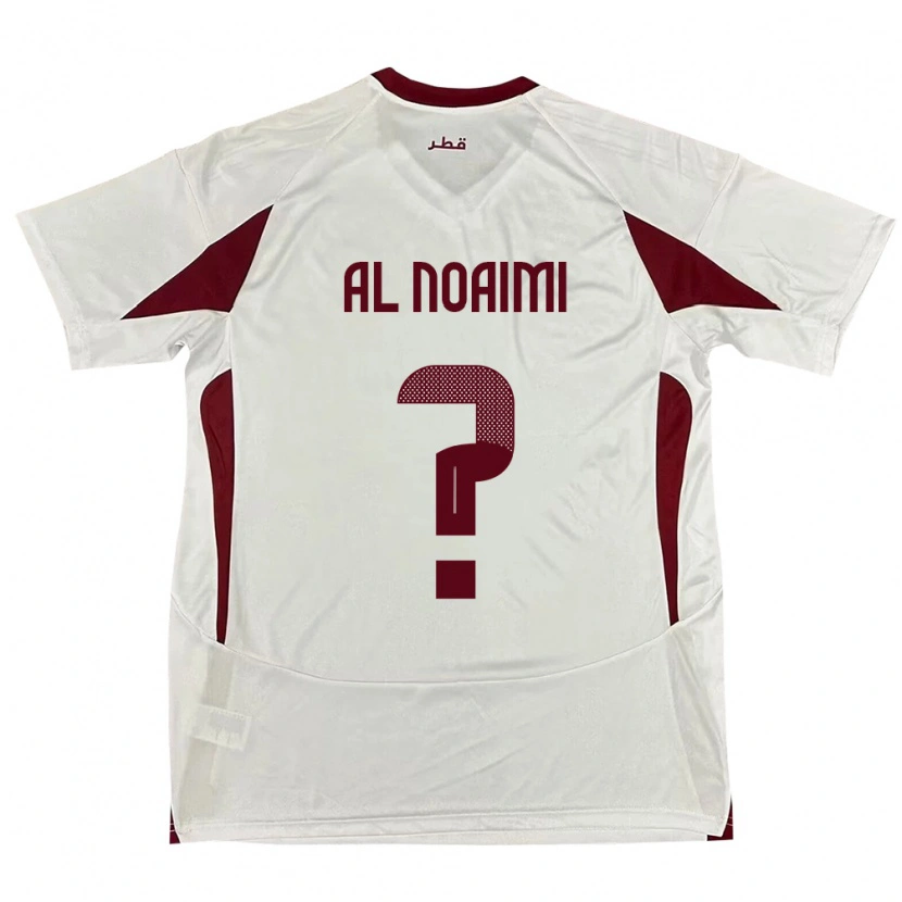 Danxen Barn Qatar Mohammad Al Noaimi #0 Vit Bortatröja Matchtröjor 24-26 Tröjor T-Tröja
