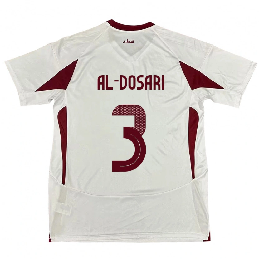 Danxen Barn Qatar Dana Al Dosari #3 Vit Bortatröja Matchtröjor 24-26 Tröjor T-Tröja