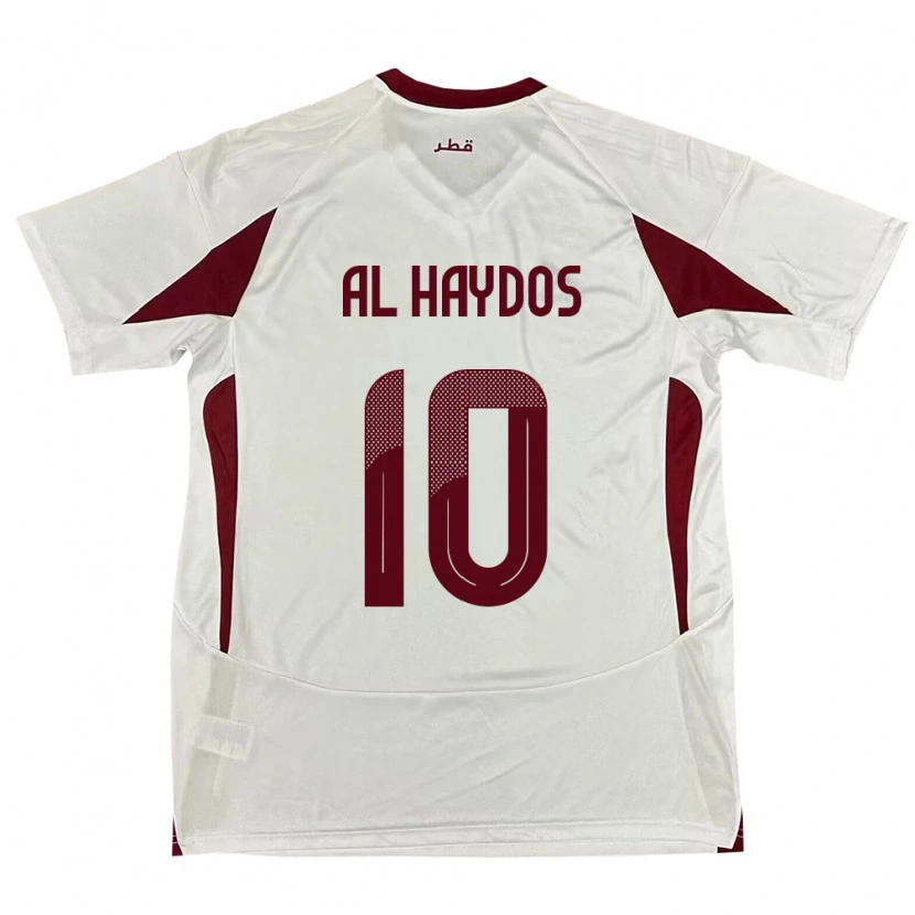Danxen Barn Qatar Hasan Al Haydos #10 Vit Bortatröja Matchtröjor 24-26 Tröjor T-Tröja