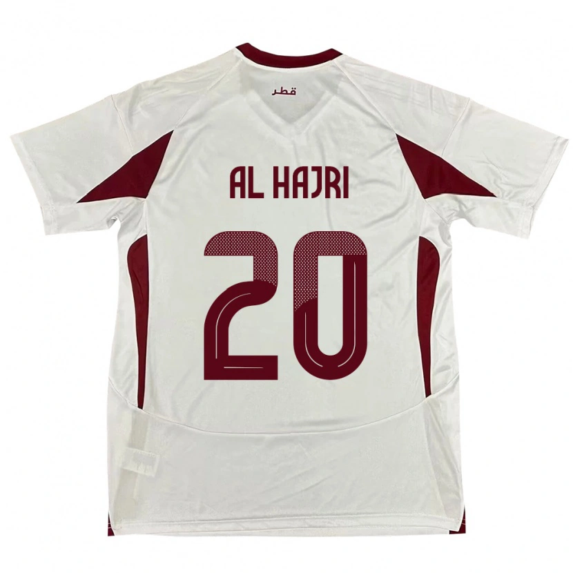 Danxen Barn Qatar Salem Al Hajri #20 Vit Bortatröja Matchtröjor 24-26 Tröjor T-Tröja