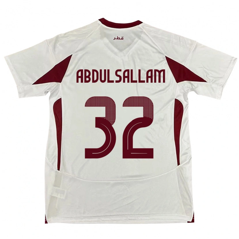 Danxen Barn Qatar Jassem Gaber Abdulsallam #32 Vit Bortatröja Matchtröjor 24-26 Tröjor T-Tröja