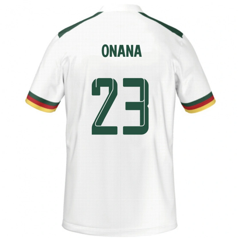 Danxen Barn Kamerun André Onana #23 Vit Bortatröja Matchtröjor 24-26 Tröjor T-Tröja