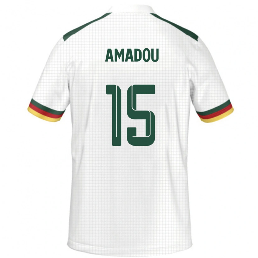 Danxen Barn Kamerun Daouda Amadou #15 Vit Bortatröja Matchtröjor 24-26 Tröjor T-Tröja