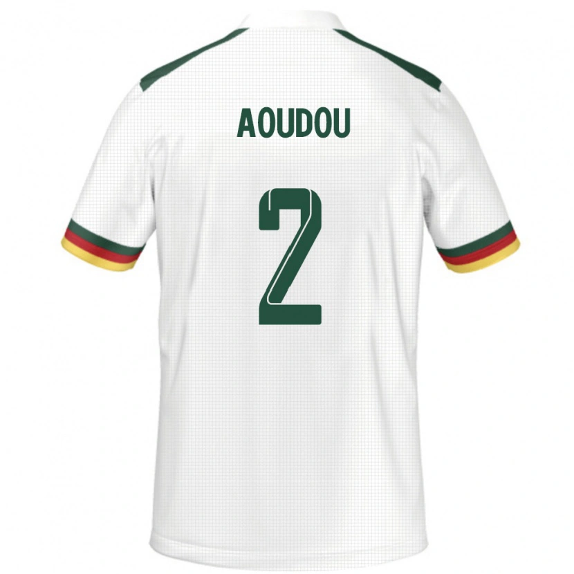 Danxen Barn Kamerun Moussa Aoudou #2 Vit Bortatröja Matchtröjor 24-26 Tröjor T-Tröja