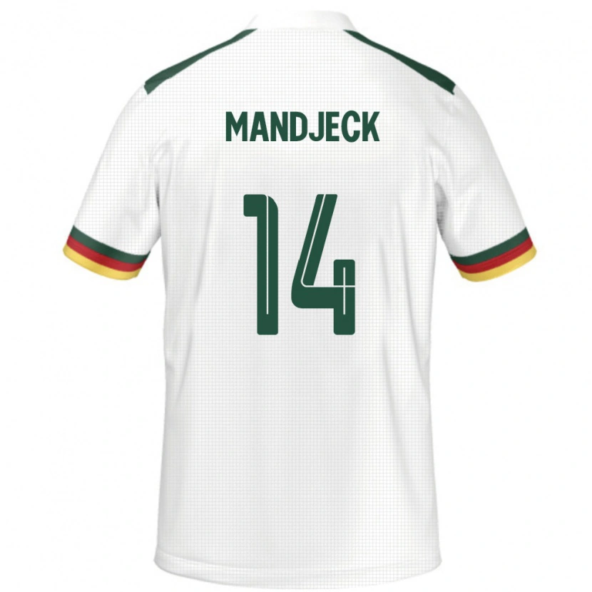 Danxen Barn Kamerun Georges Mandjeck #14 Vit Bortatröja Matchtröjor 24-26 Tröjor T-Tröja
