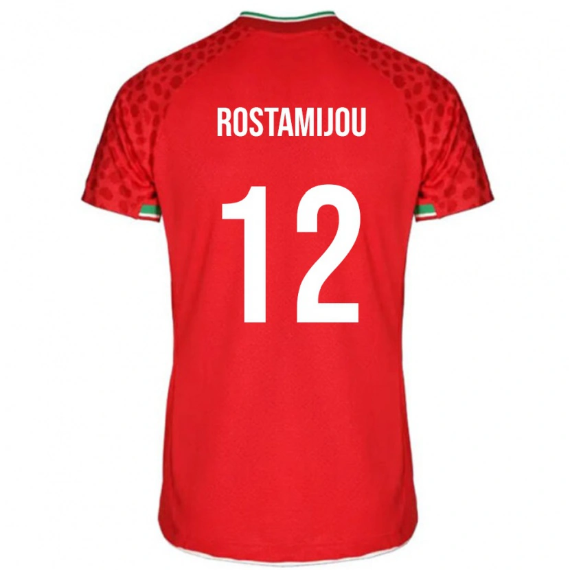 Danxen Barn Iran Alireza Rostamijou #12 Röd Bortatröja Matchtröjor 24-26 Tröjor T-Tröja