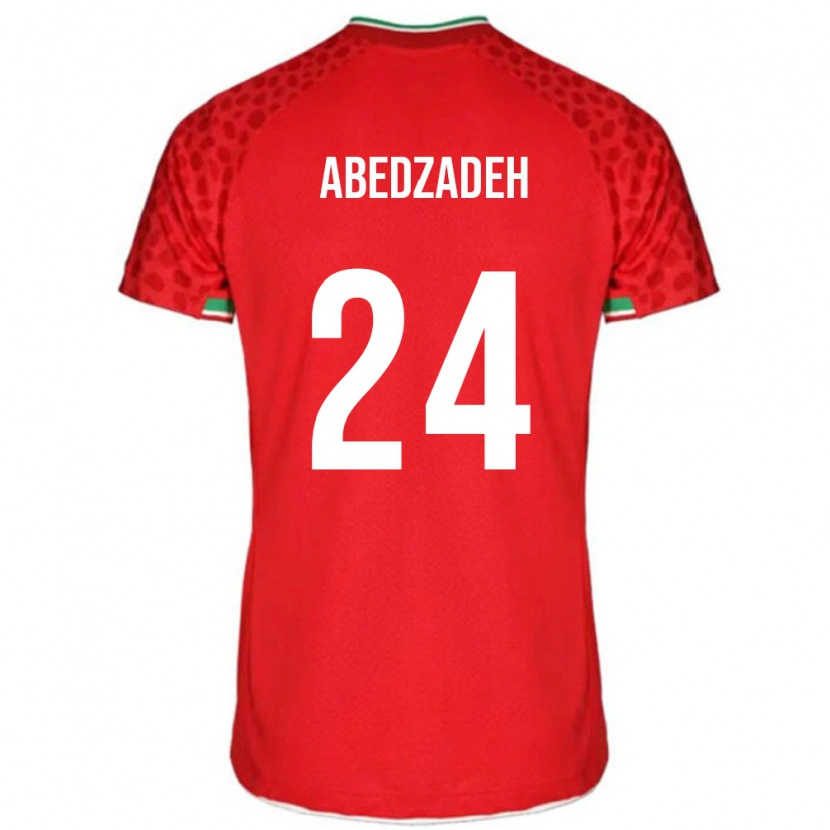Danxen Barn Iran Amir Abedzadeh #24 Röd Bortatröja Matchtröjor 24-26 Tröjor T-Tröja