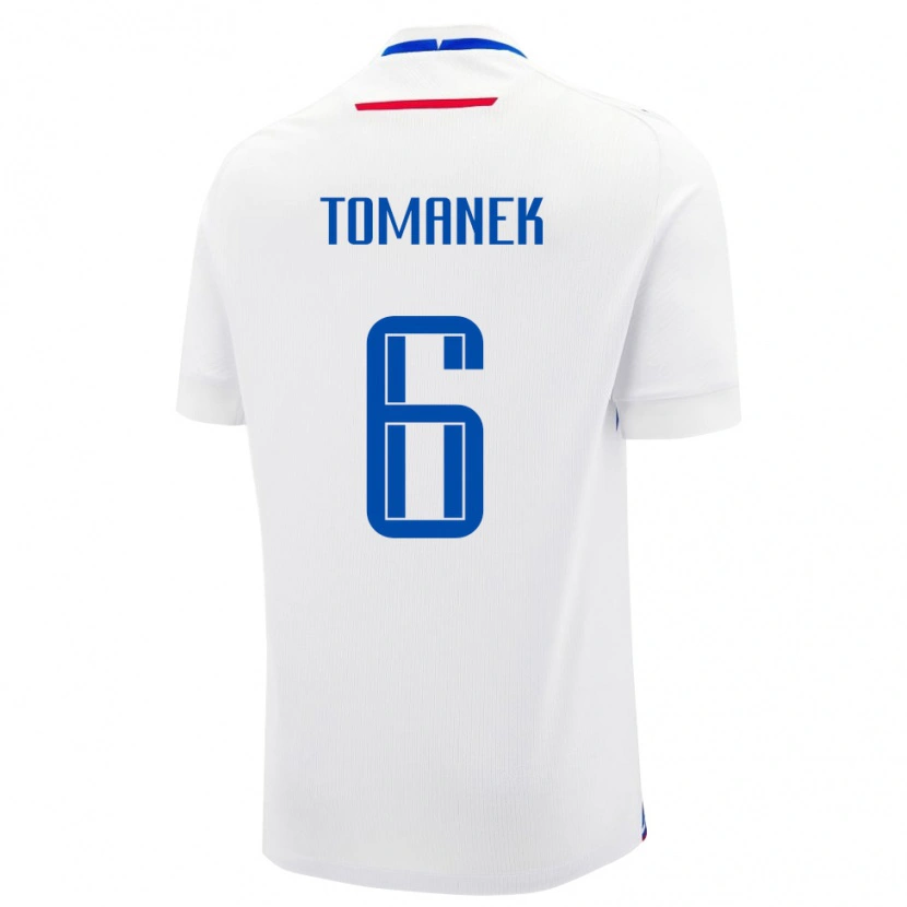 Danxen Barn Slovakien Robert Tomanek #6 Vit Bortatröja Matchtröjor 24-26 Tröjor T-Tröja