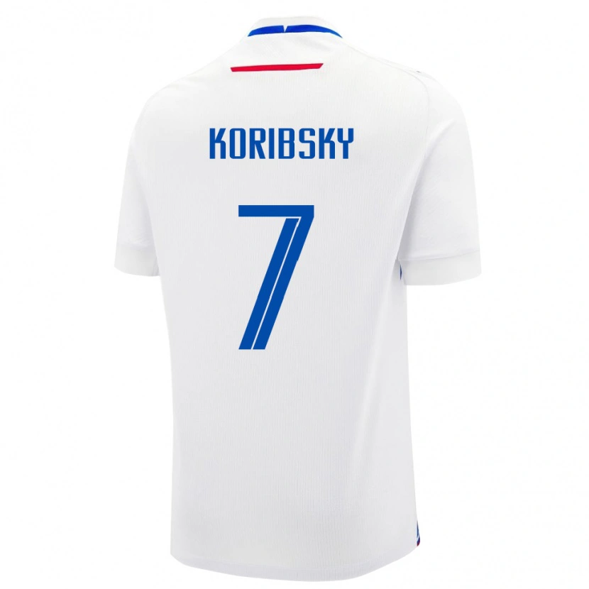 Danxen Barn Slovakien Simon Koribsky #7 Vit Bortatröja Matchtröjor 24-26 Tröjor T-Tröja