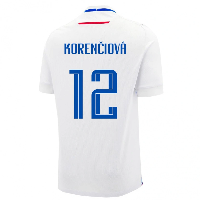 Danxen Barn Slovakien Mária Korenčiová #12 Vit Bortatröja Matchtröjor 24-26 Tröjor T-Tröja