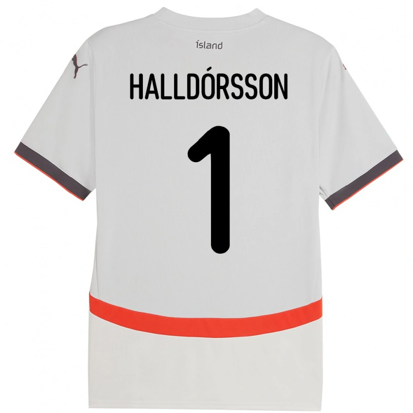 Danxen Barn Island Elmar Ágúst Halldórsson #1 Vit Bortatröja Matchtröjor 24-26 Tröjor T-Tröja