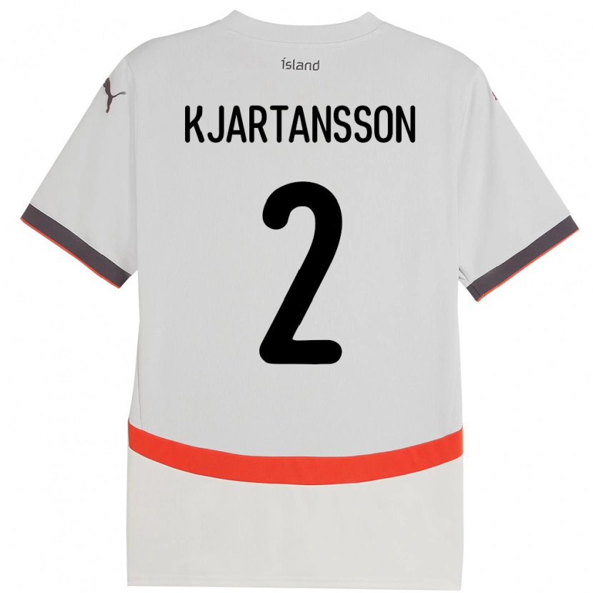 Danxen Barn Island Emil Máni Breiddal Kjartansson #2 Vit Bortatröja Matchtröjor 24-26 Tröjor T-Tröja