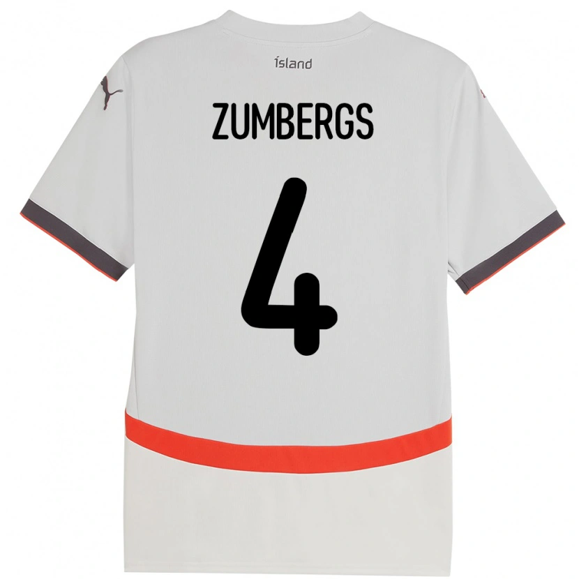 Danxen Barn Island Aron Kristinn Zumbergs #4 Vit Bortatröja Matchtröjor 24-26 Tröjor T-Tröja