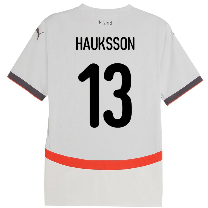 Danxen Barn Island Bjarki Hauksson #13 Vit Bortatröja Matchtröjor 24-26 Tröjor T-Tröja