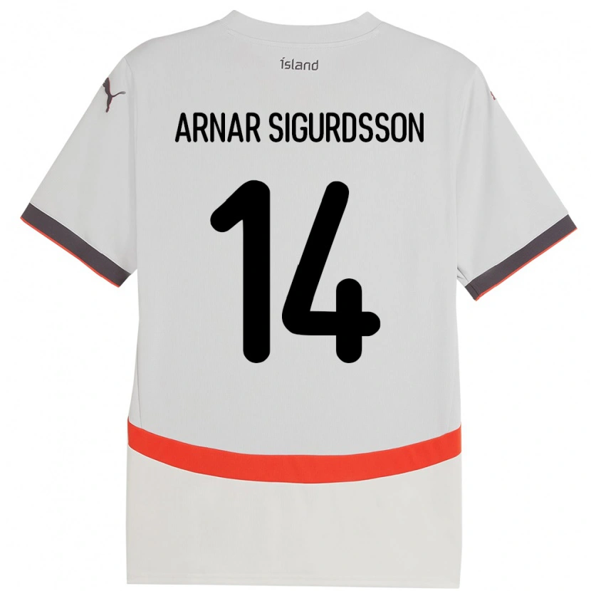 Danxen Barn Island Jón Arnar Sigurdsson #14 Vit Bortatröja Matchtröjor 24-26 Tröjor T-Tröja