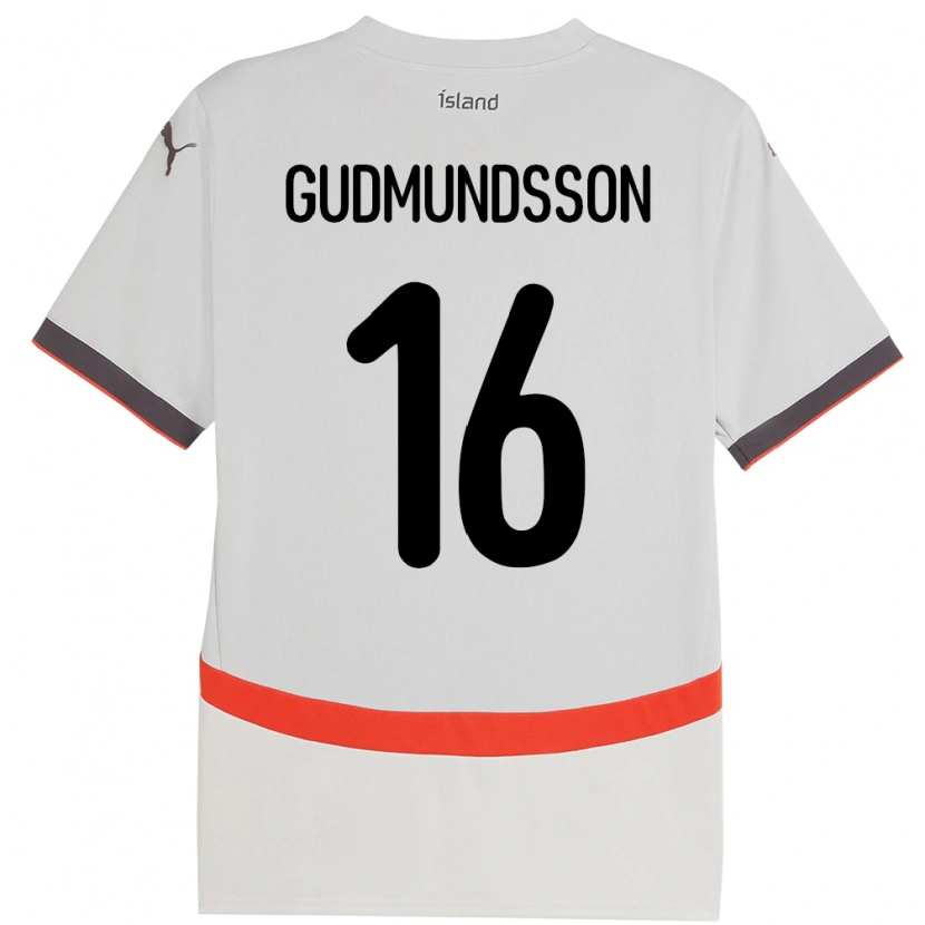 Danxen Barn Island Jón Breki Gudmundsson #16 Vit Bortatröja Matchtröjor 24-26 Tröjor T-Tröja
